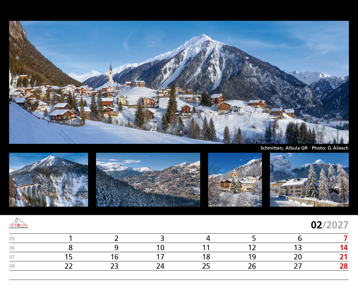 Panoramic Switzerland Tischkalender 2027