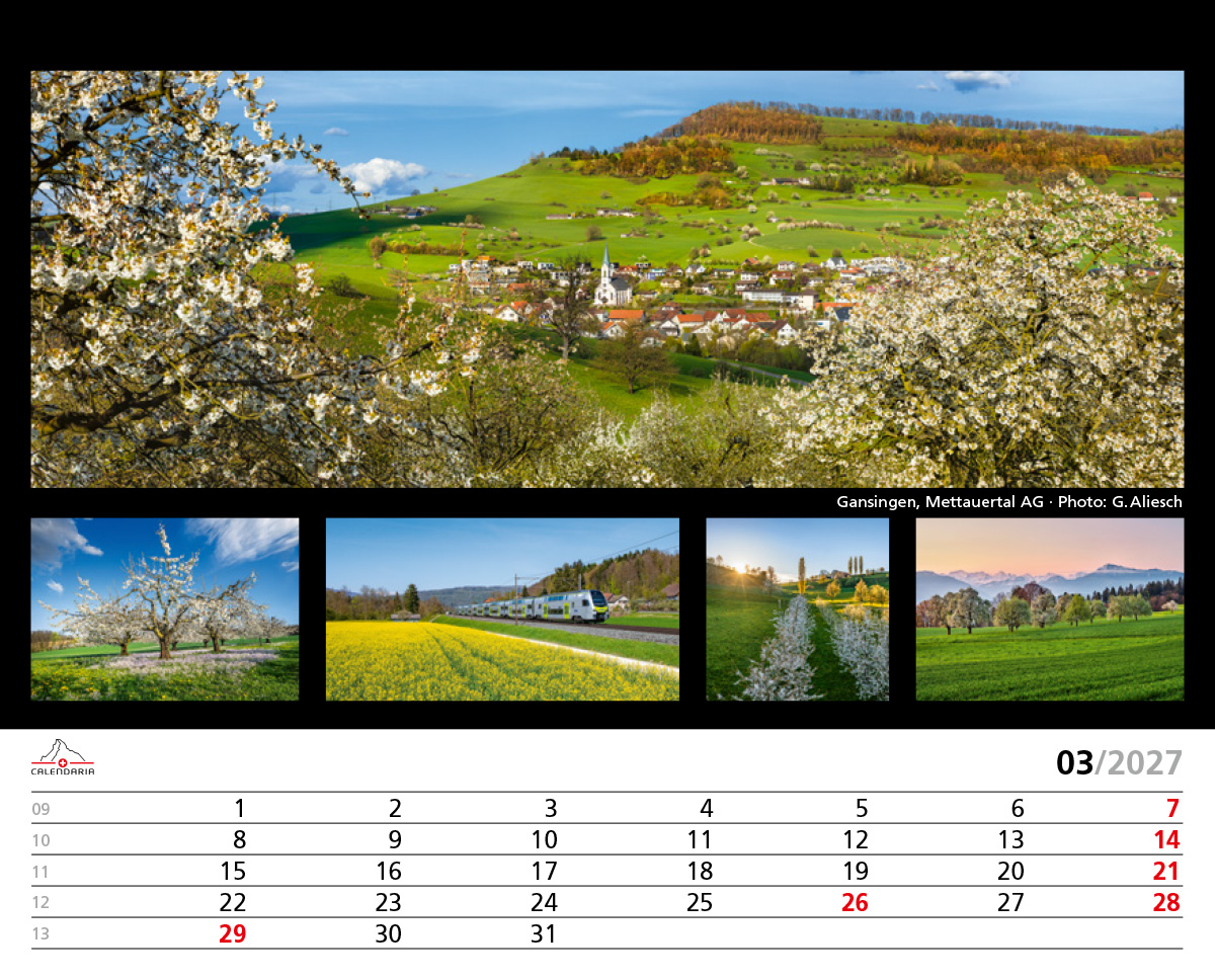 Panoramic Switzerland Tischkalender 2027