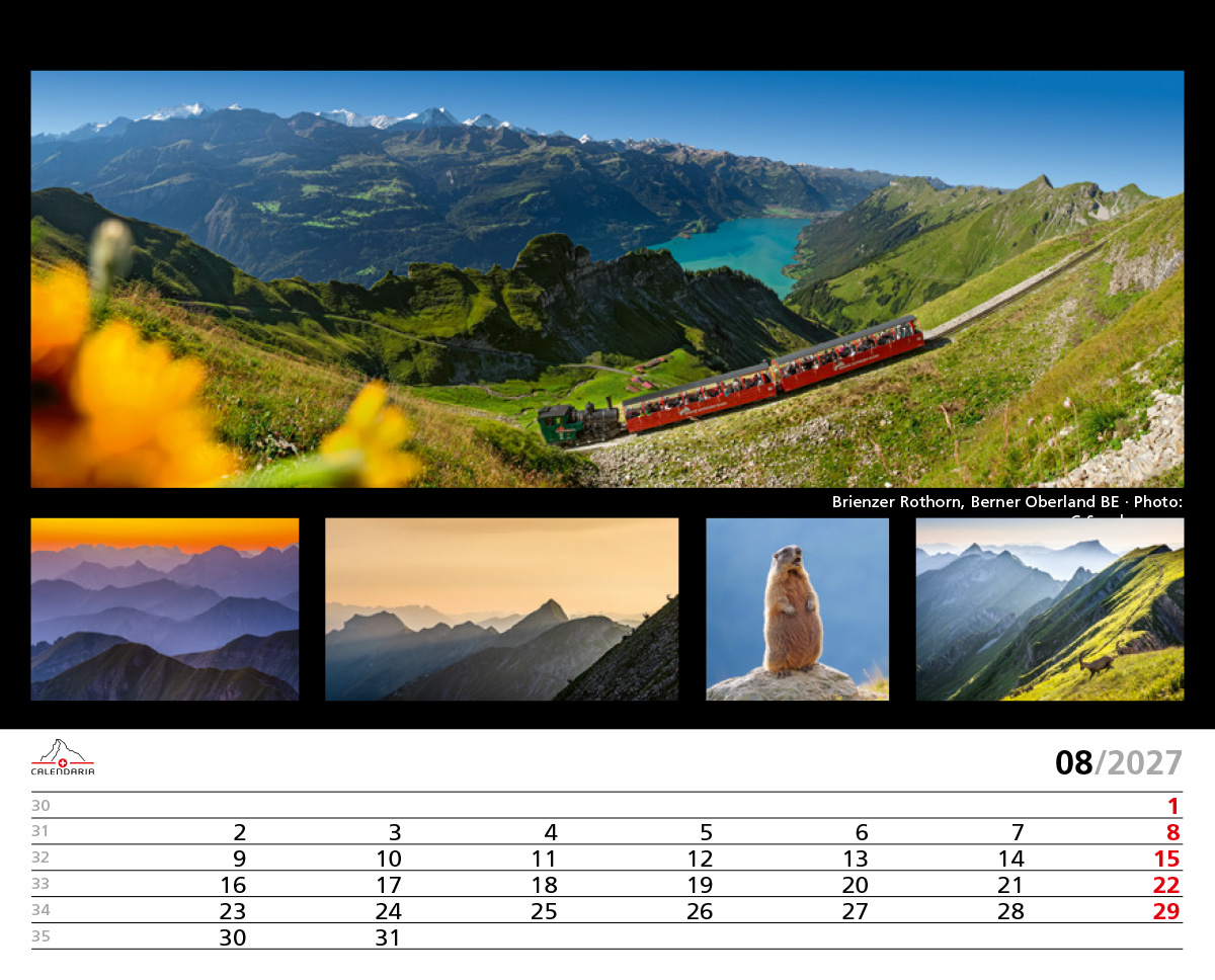 Panoramic Switzerland Tischkalender 2027