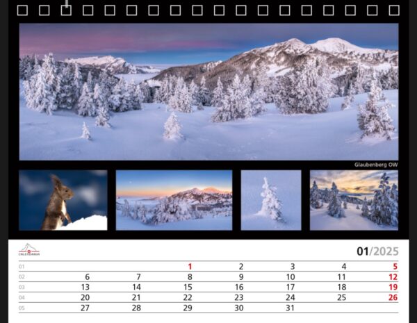 Suisse panoramique Tischkalender 2025