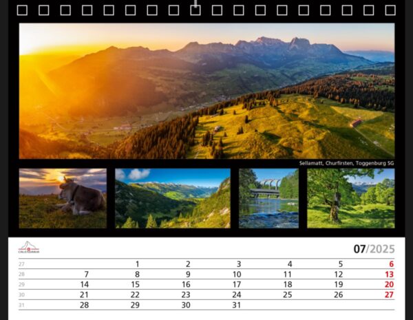 Suisse panoramique Tischkalender 2025